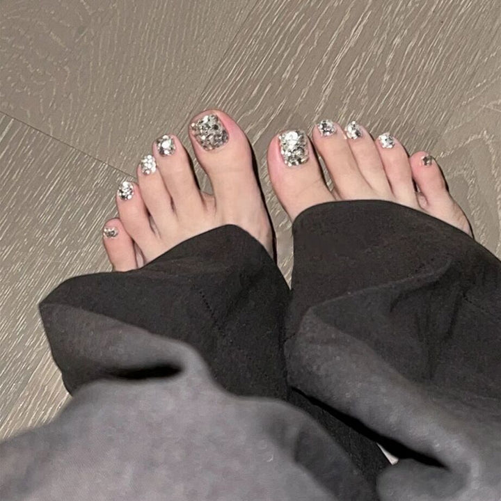 Decorative Glittering Toe Nail Art Bowlift