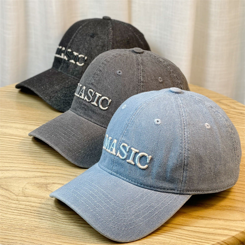 Women's Embroidered Denim Baseball Cap Bowlift