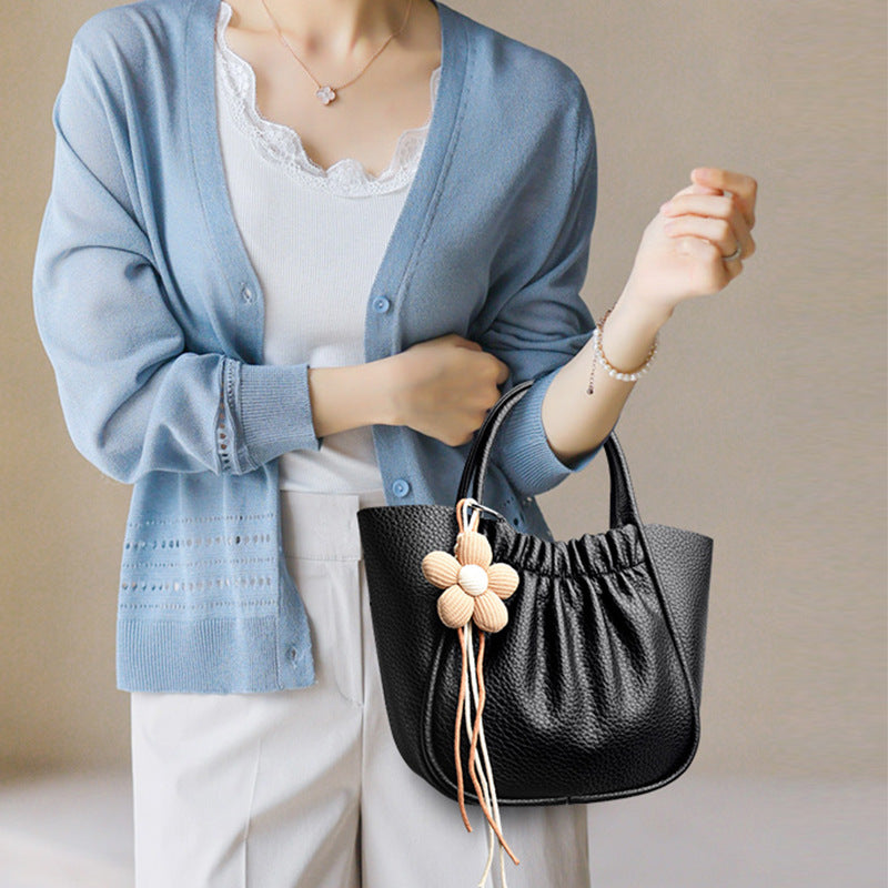 Chic Faux Leather Handbag Bowlift