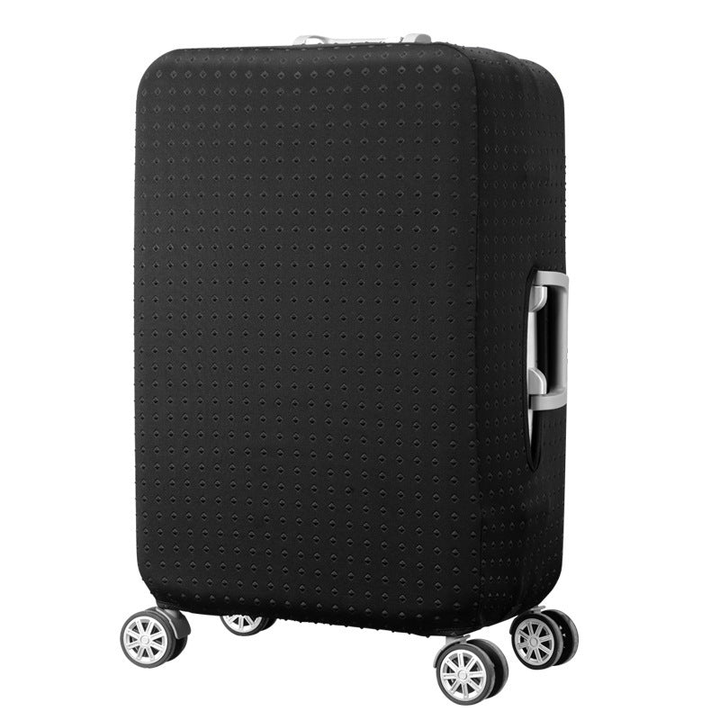 Unisex nan elastic motif suitcase cover made of stretchable polyester with handle and wheel openings Bowlift