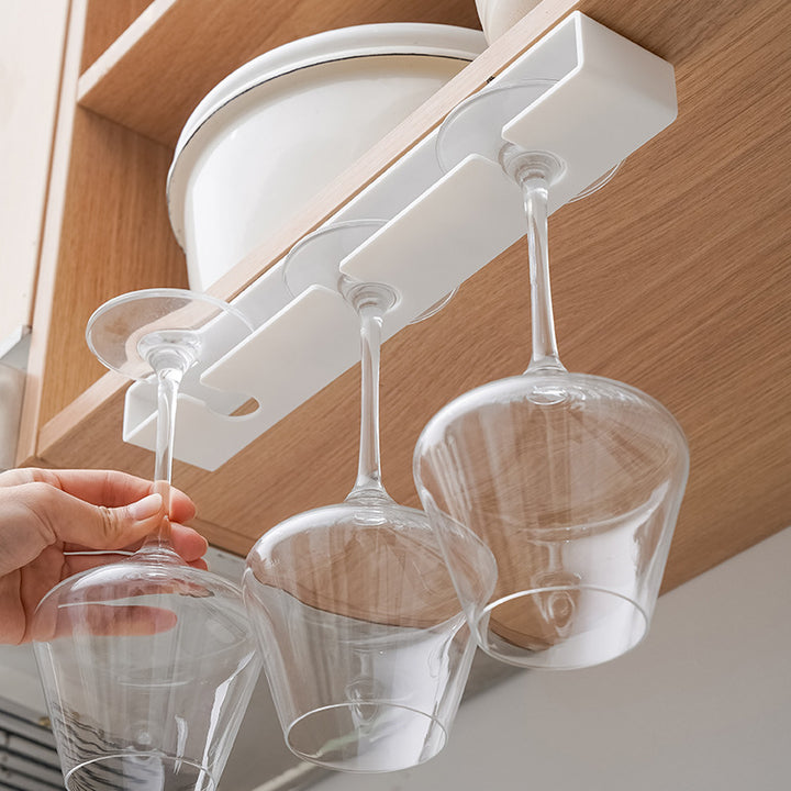 Under-Shelf Sliding Stemware Organizer Rack Bowlift