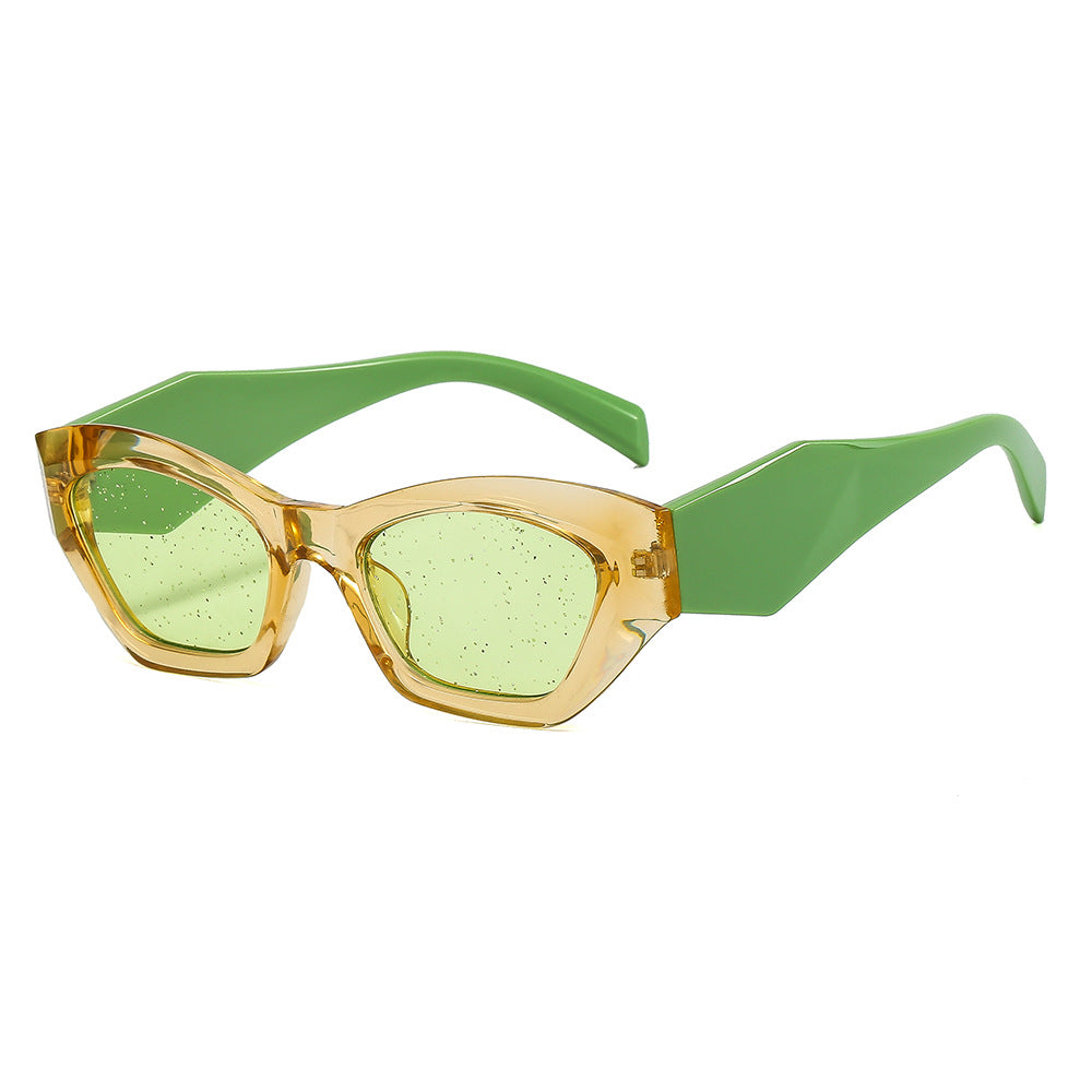 Women's geometric designer sunglasses with sparkling frame Bowlift