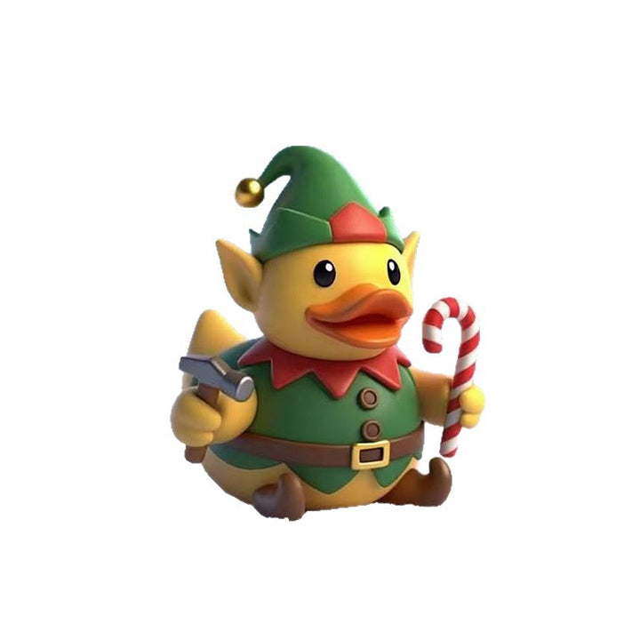 Funny rubber duck in craftsman's outfit Bowlift