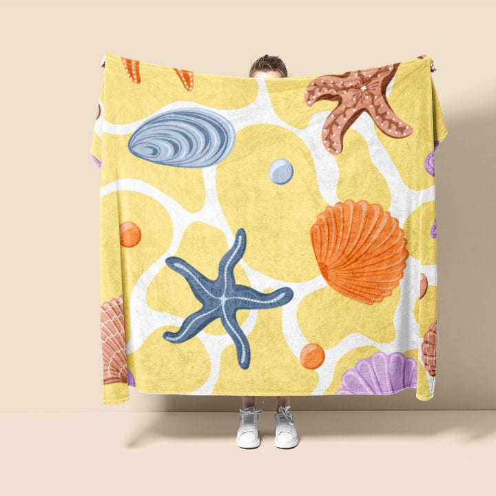 Decorative Ocean-Themed Throw Blanket
