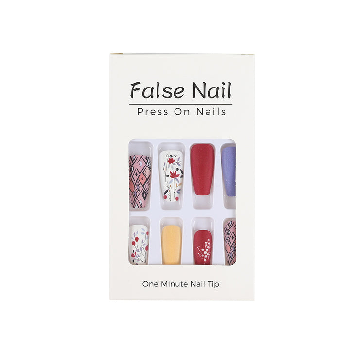 Artificial Nails Set with Floral and Geometric Patterns Bowlift