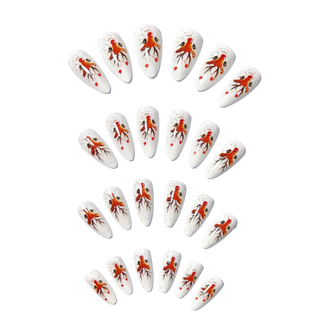 Artifical nails with Festive Reindeer Motif Bowlift