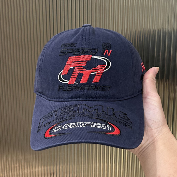 Men's Sporty Embroidered Cap Bowlift