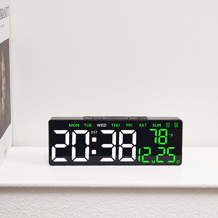 Digital alarm clock with large, clear LED display and temperature display Bowlift