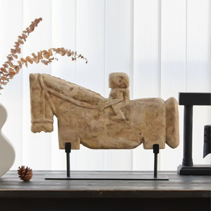 Decorative Horse Sculpture with Rider