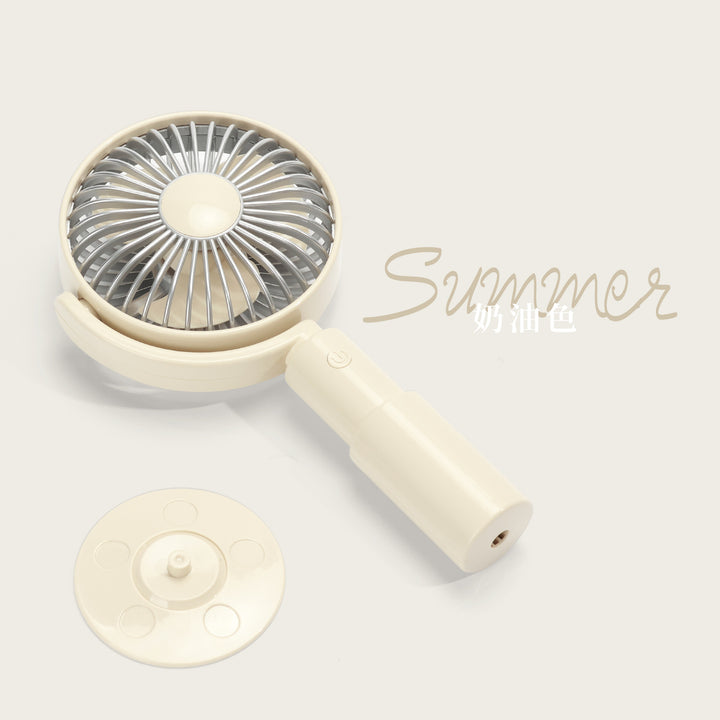 Ladies Portable Hand Fan with Ergonomic Grip and Rotatable Head Bowlift