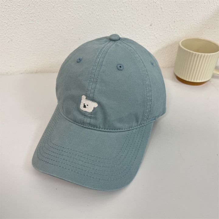 Women's Cute Embroidered Bear Cap Bowlift