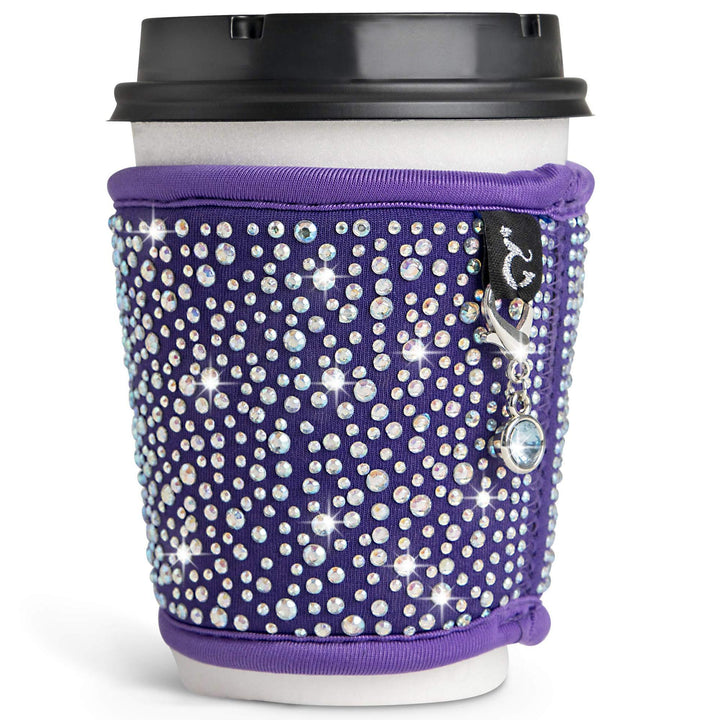 Ladies coffee cup cover with glitter stones Bowlift