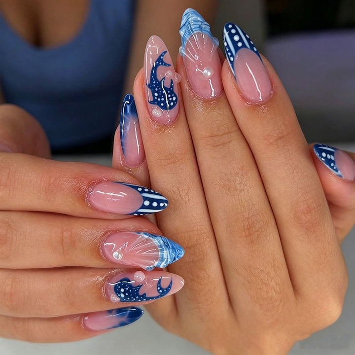 Elegant Press-On Nail Tips with Decorative Bow Bowlift