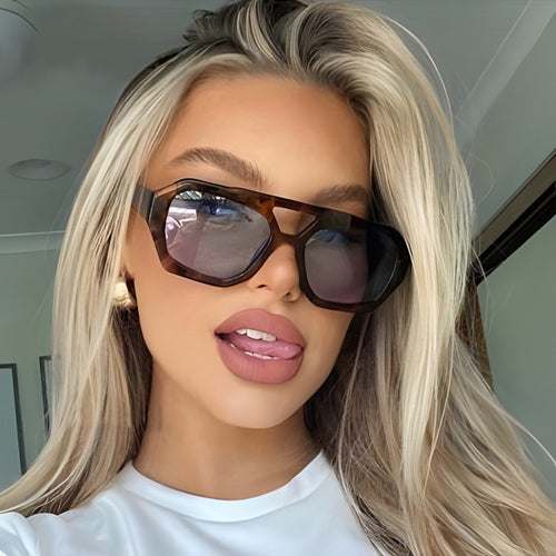 Women's geometric sunglasses made of durable plastic with polarized lenses Bowlift