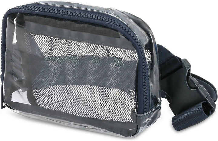 Transparent shoulder bag with mesh side pockets Bowlift
