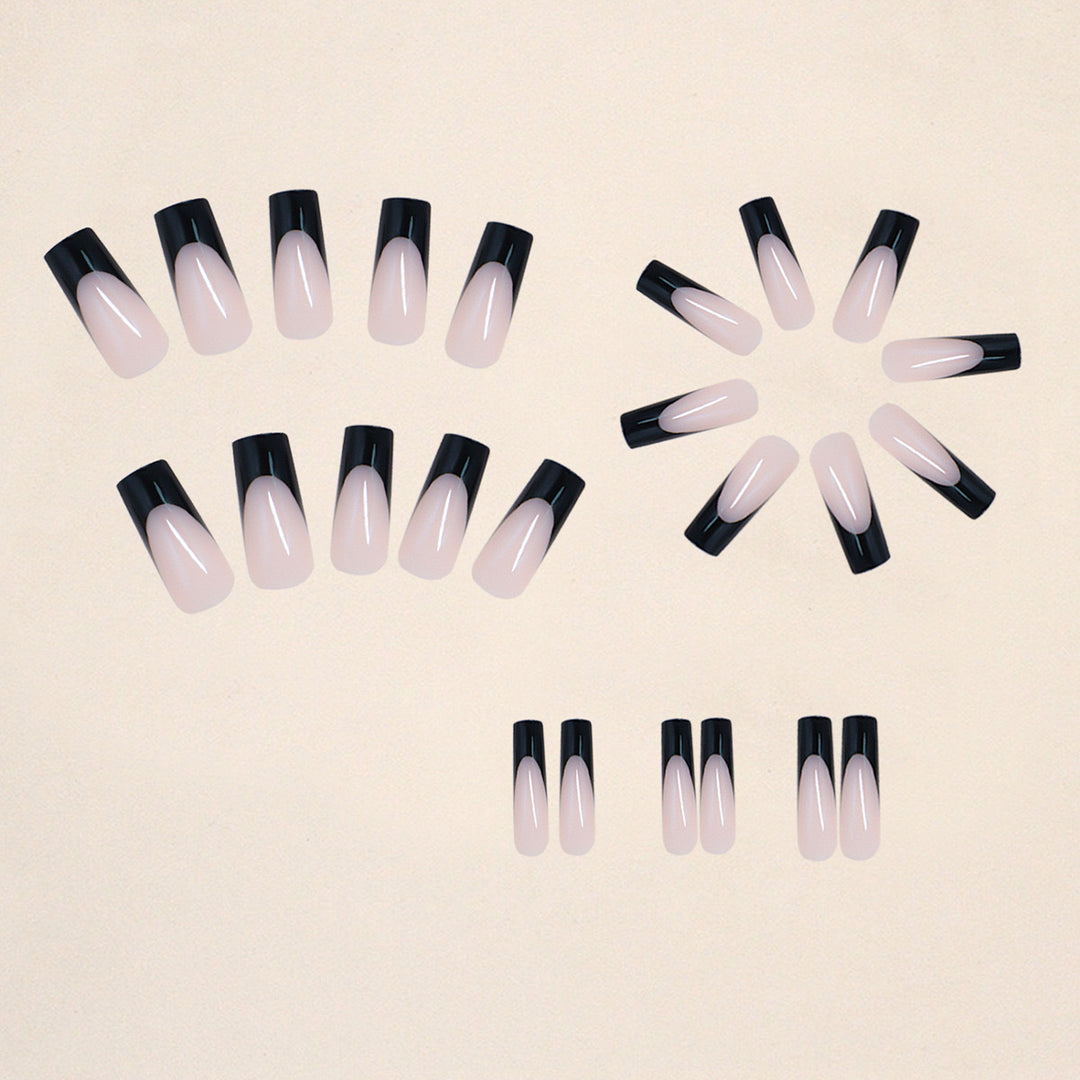 Glamorous artificial nails with modern tips and transparent accents Bowlift