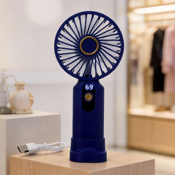Women's Portable Hand Fan with Digital Display Bowlift   1782815881