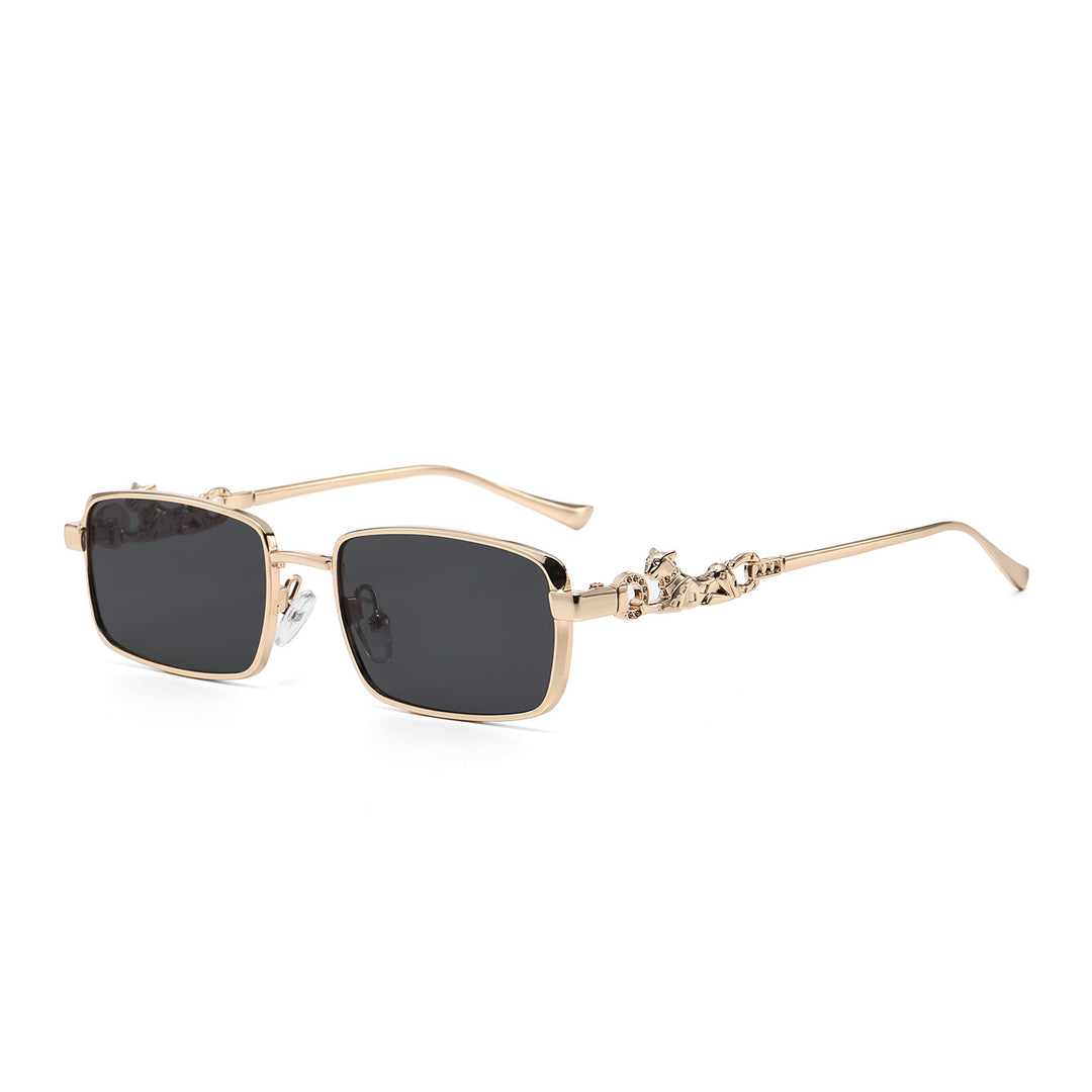 Fashion-Forward Oversized Square Sunglasses with Decorative Metallic Accents Bowlift