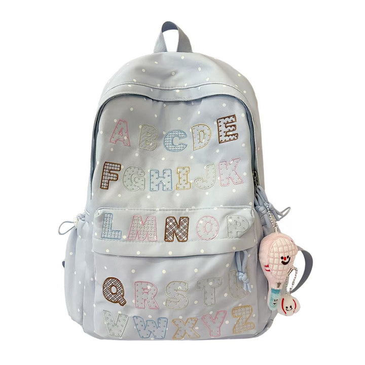 Backpack with Innovative ABC Motif and Multifunctional Pockets Bowlift