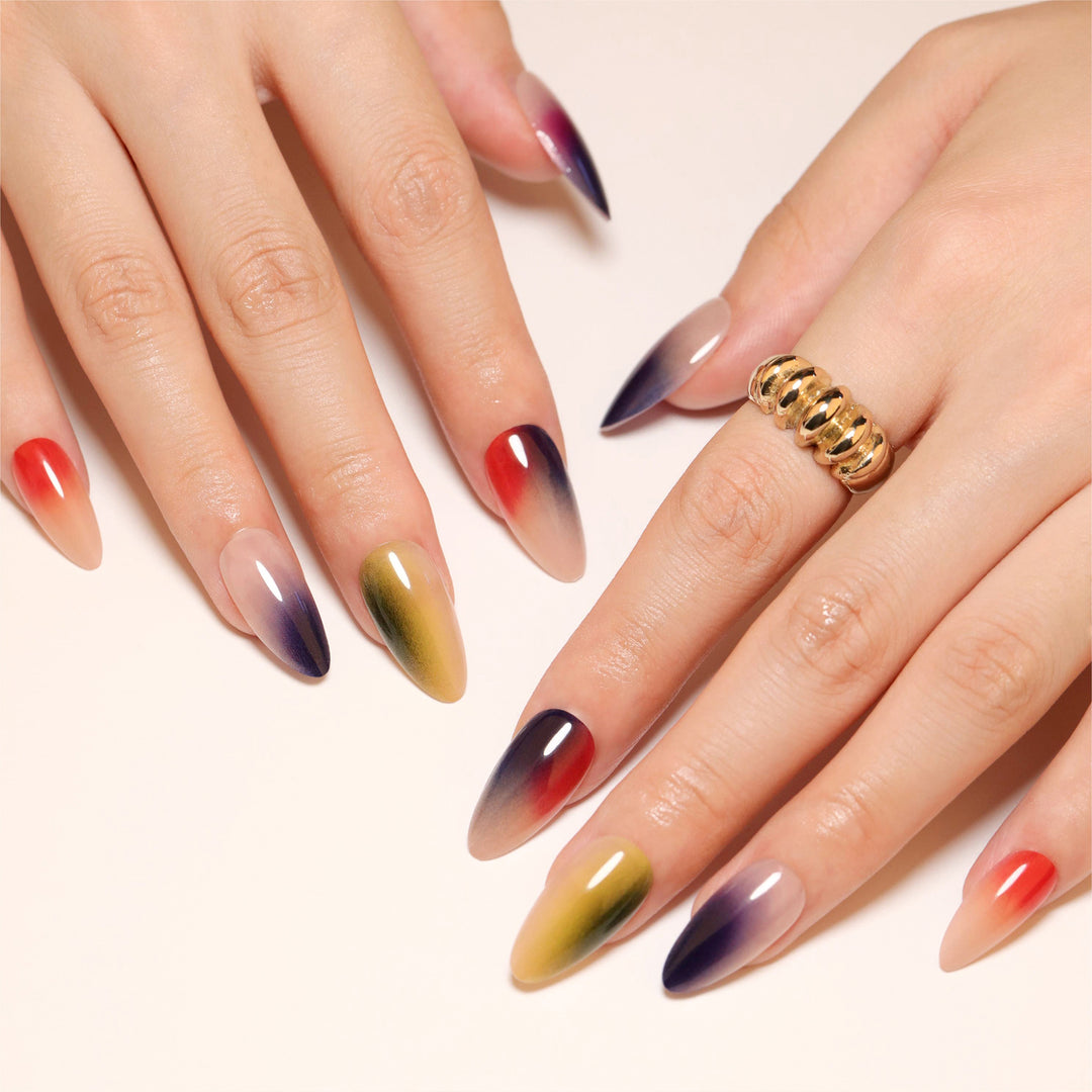 Artificial nail art with elegant gradient Bowlift