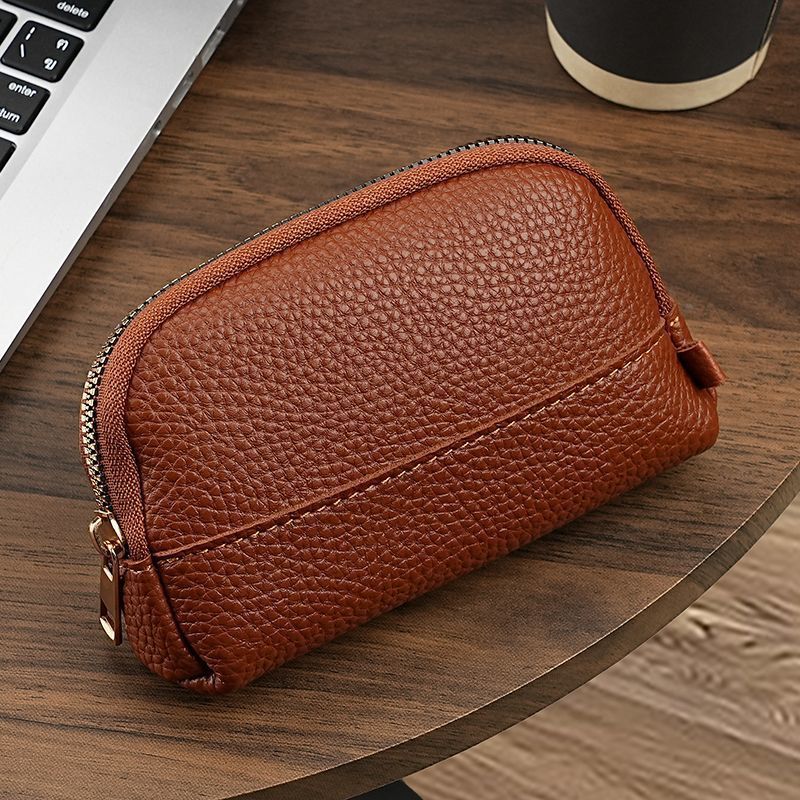 Premium Leather Zippered Cosmetic Pouch Bowlift