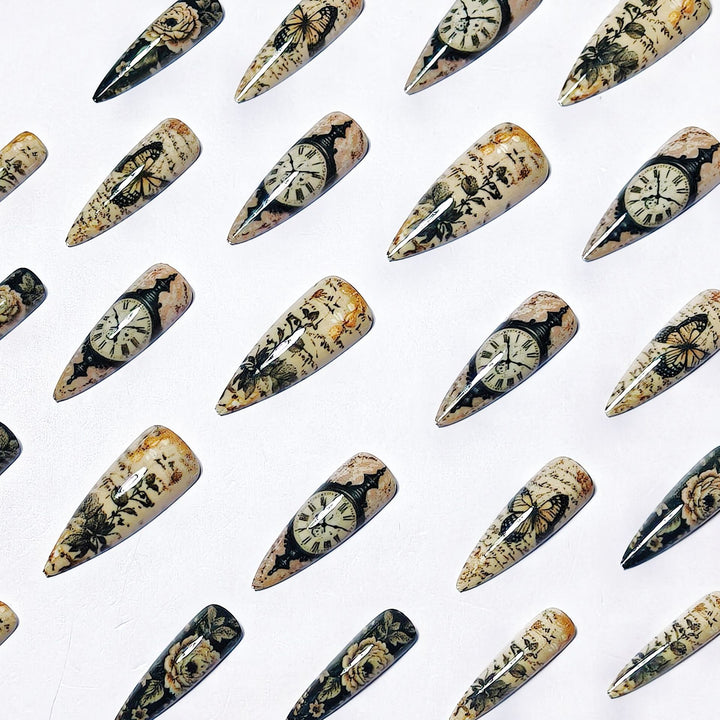 Artistic Vintage Floral Nail Art Bowlift