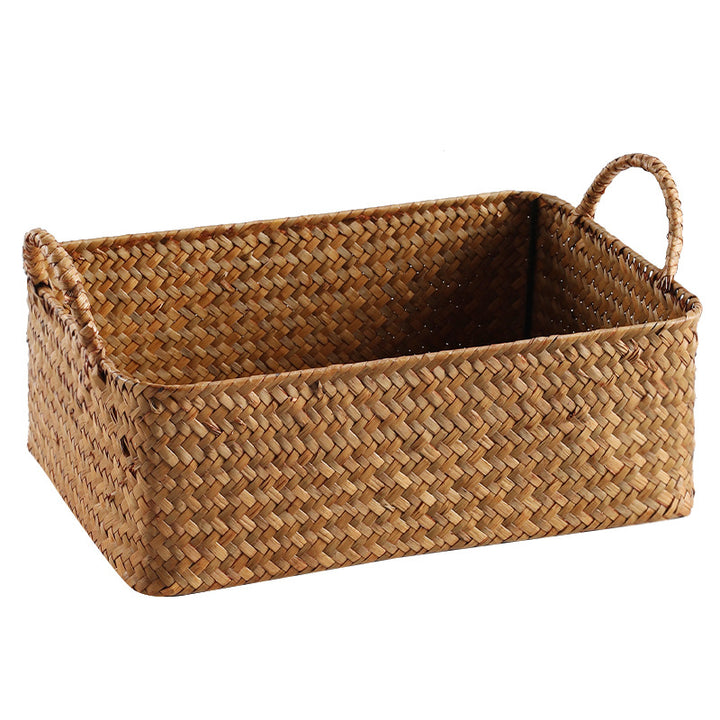 Handwoven Natural Storage Basket Bowlift