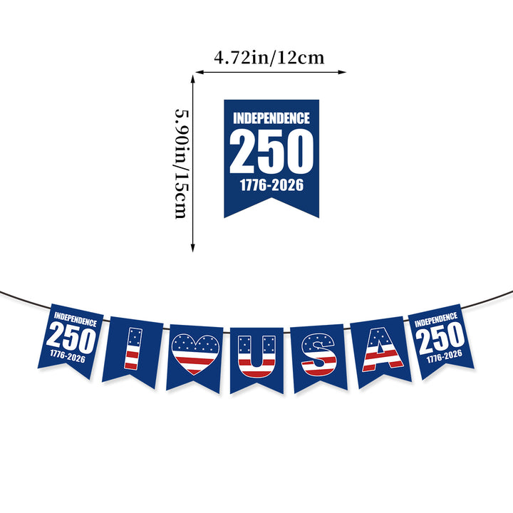 Unisex nan bunting with star motifs and stripes, weatherproof polyester party decoration Bowlift