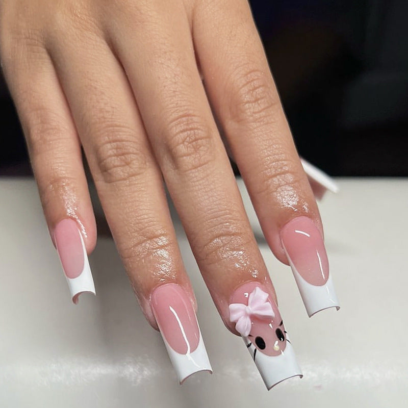 Cute Character Press-On Nail Set Bowlift
