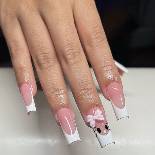 Cute Character Press-On Nail Set Bowlift