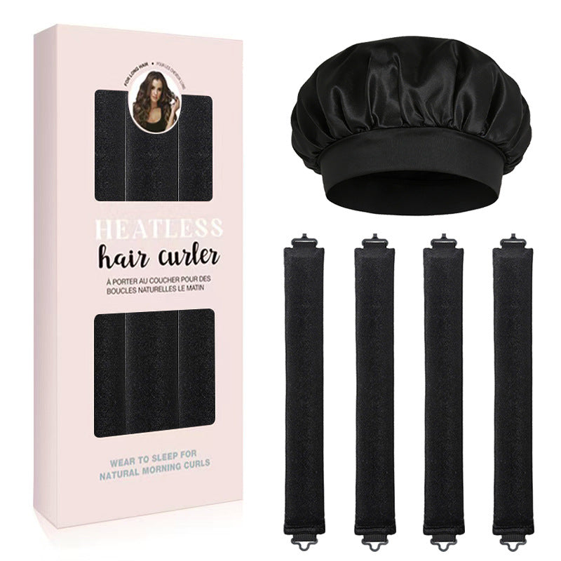 Satin Sleep Cap and Hair Rollers