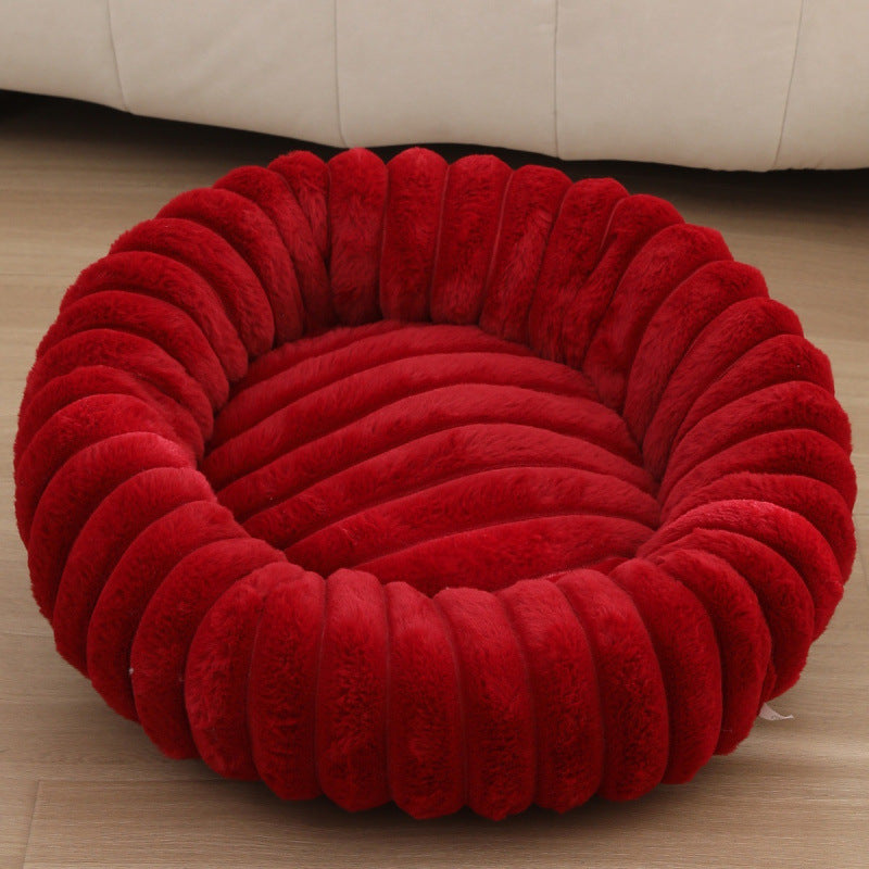 Women Round Cuddle Bed with High Edges Bowlift