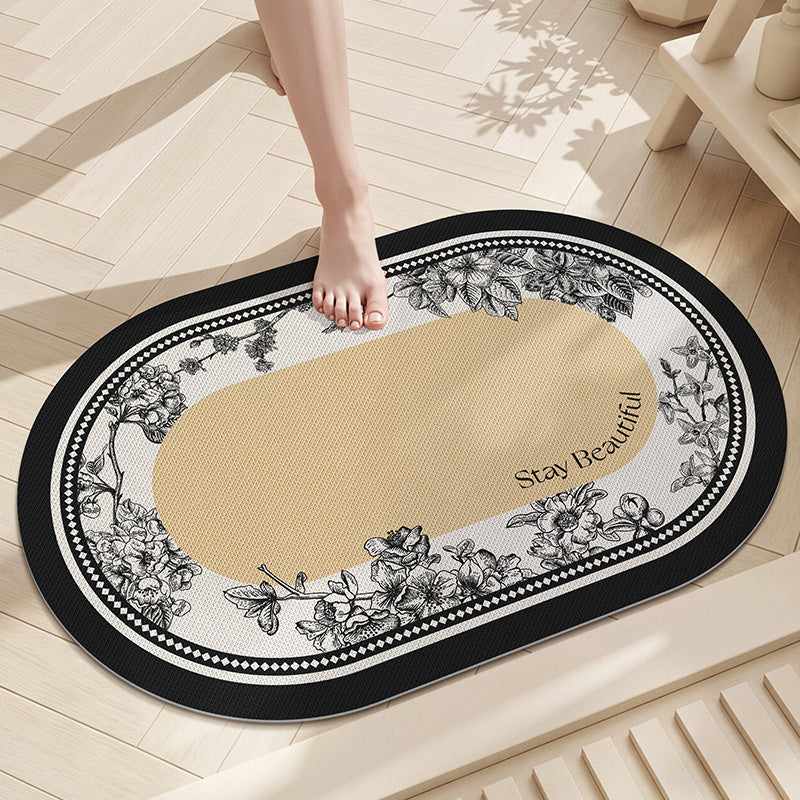 Floral Mosaic Bathroom Mat Bowlift