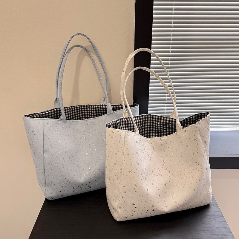 Stylish Star-Patterned Tote Bag Bowlift