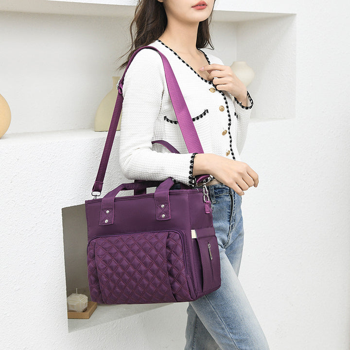 Quilted Multi-Compartment Tote Bag Bowlift