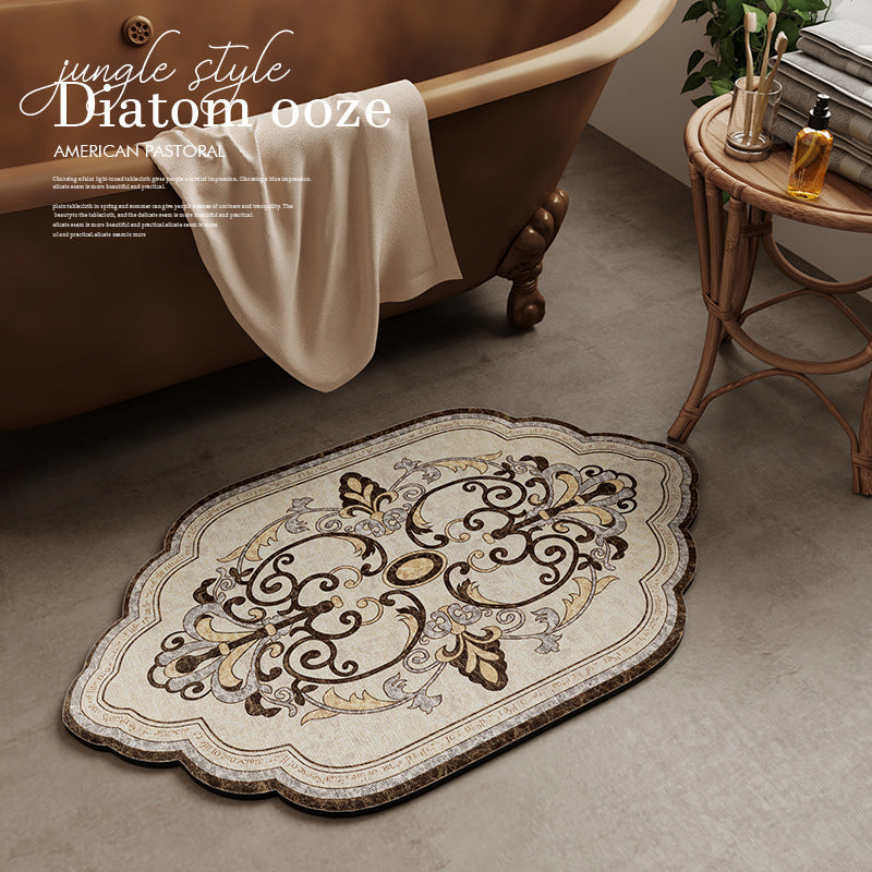 Unisex Vintage Floral Bath Mat Bowlift