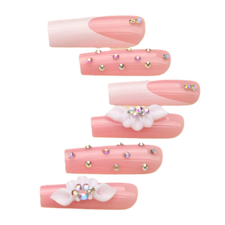 Decorative Floral Press-On Nail Tips Set Bowlift