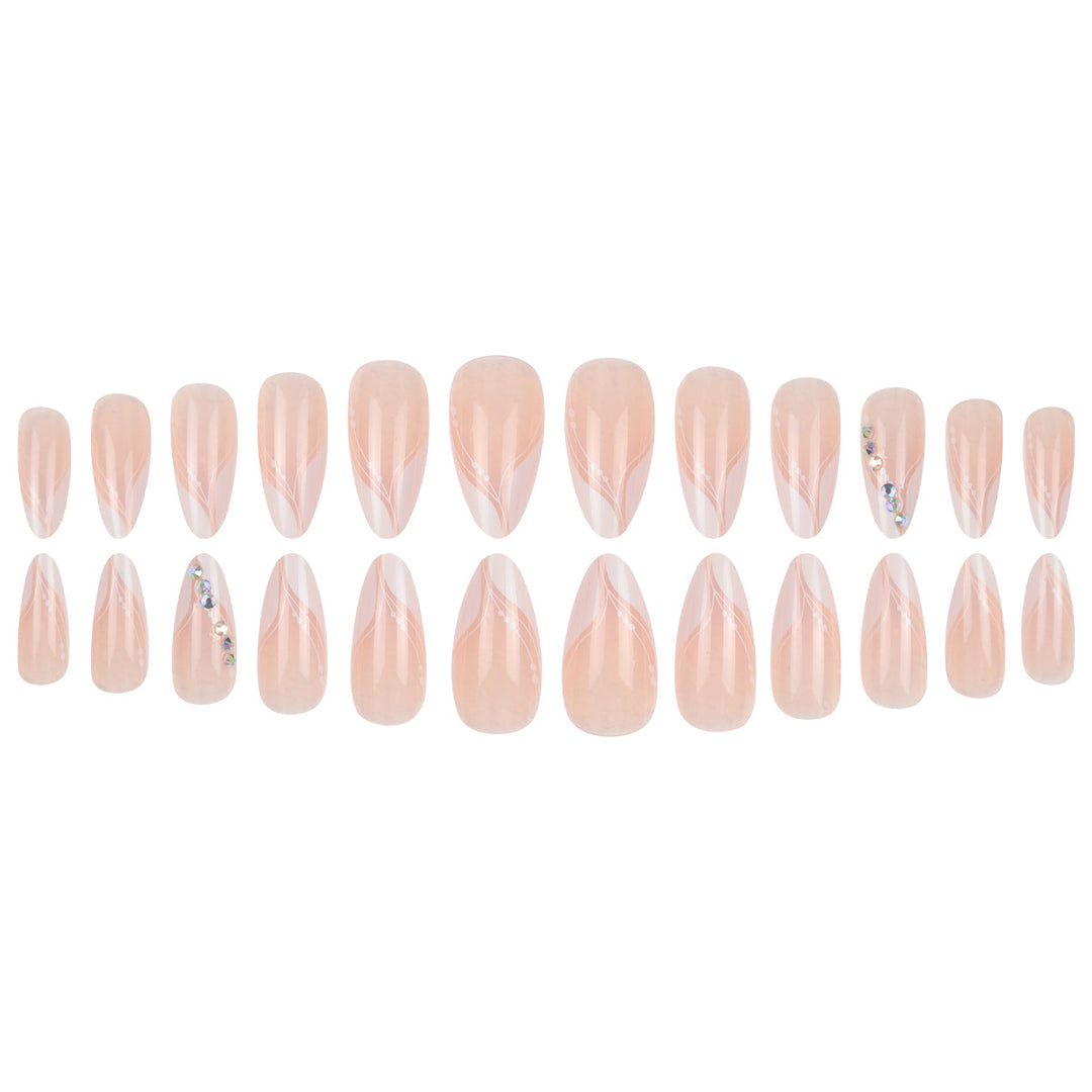 Elegant Stiletto Press-On Nails with Rhinestone Accents Bowlift