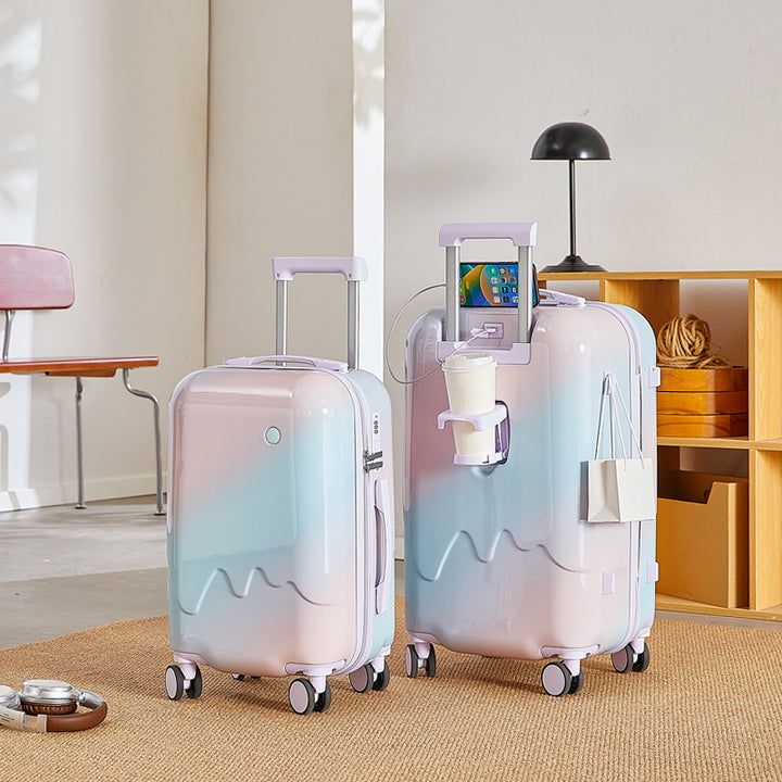 Smart Travel Suitcase with Integrated Charging Station Bowlift
