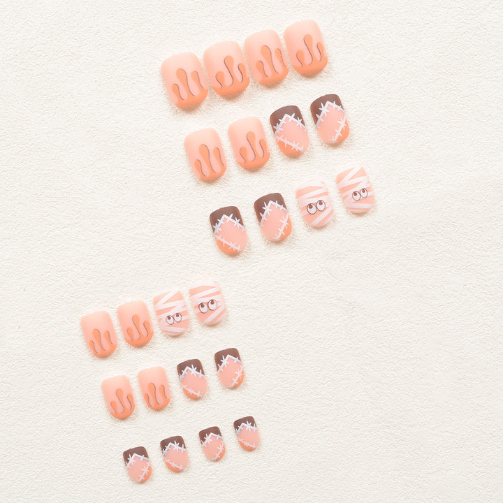 Artificial nail set with creative Halloween design Bowlift