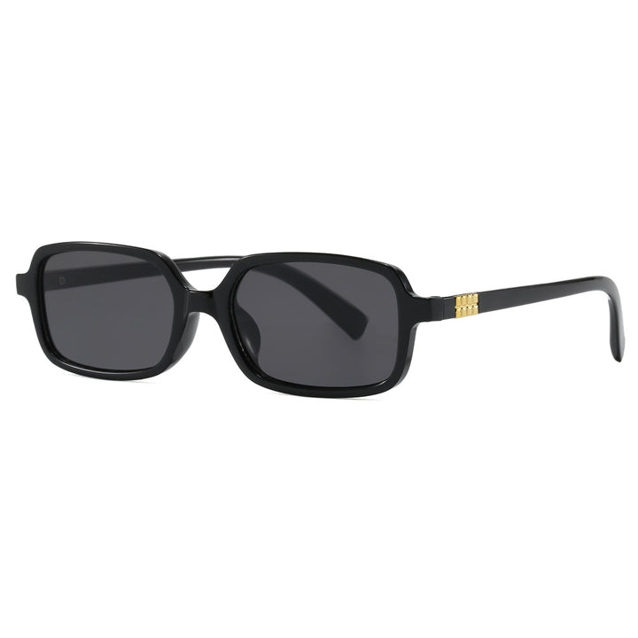 Women's fashionable square glasses with elegant plastic frame and gold accents Bowlift