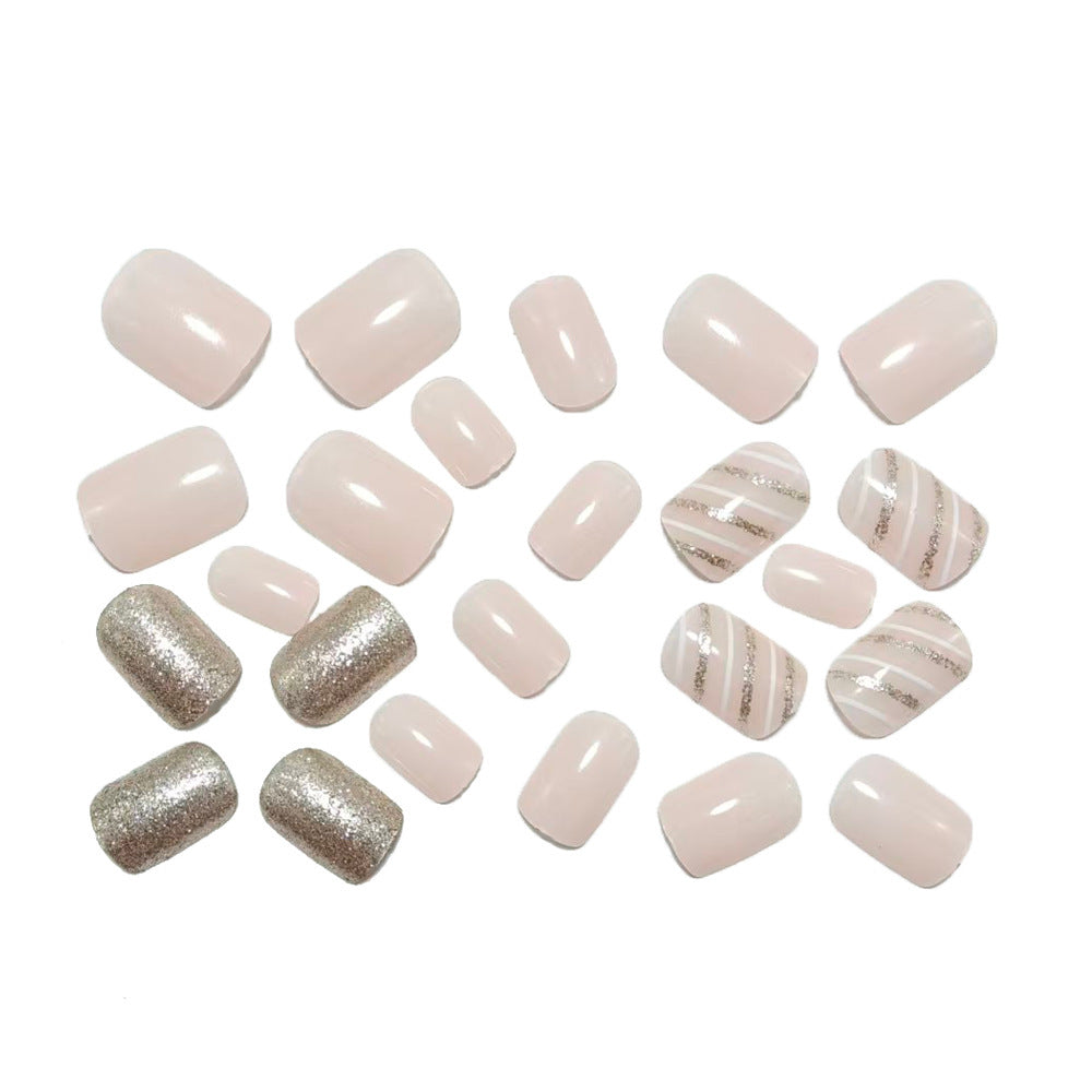 Elegant artificial nails with glitter accents Bowlift