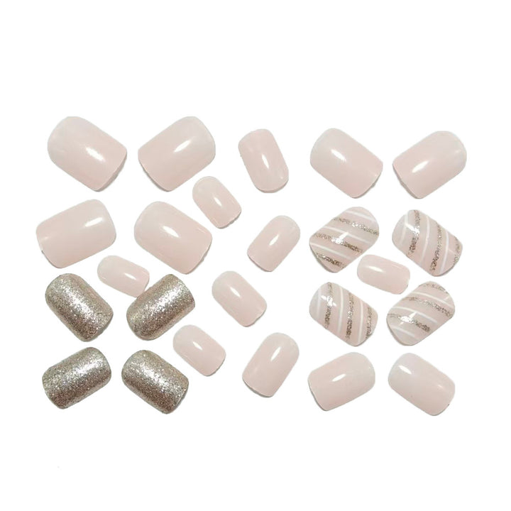 Elegant artificial nails with glitter accents Bowlift