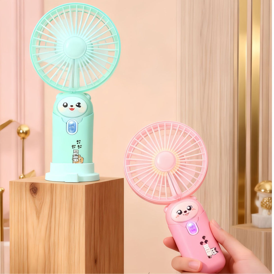 Women Portable Hand Fan with Playful Animal Design Bowlift