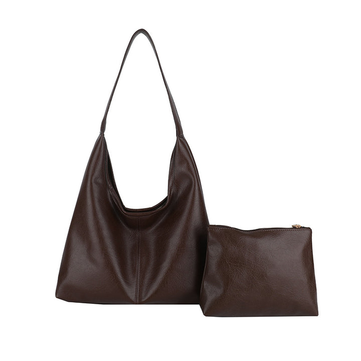Contemporary Leather Shoulder Bag Bowlift