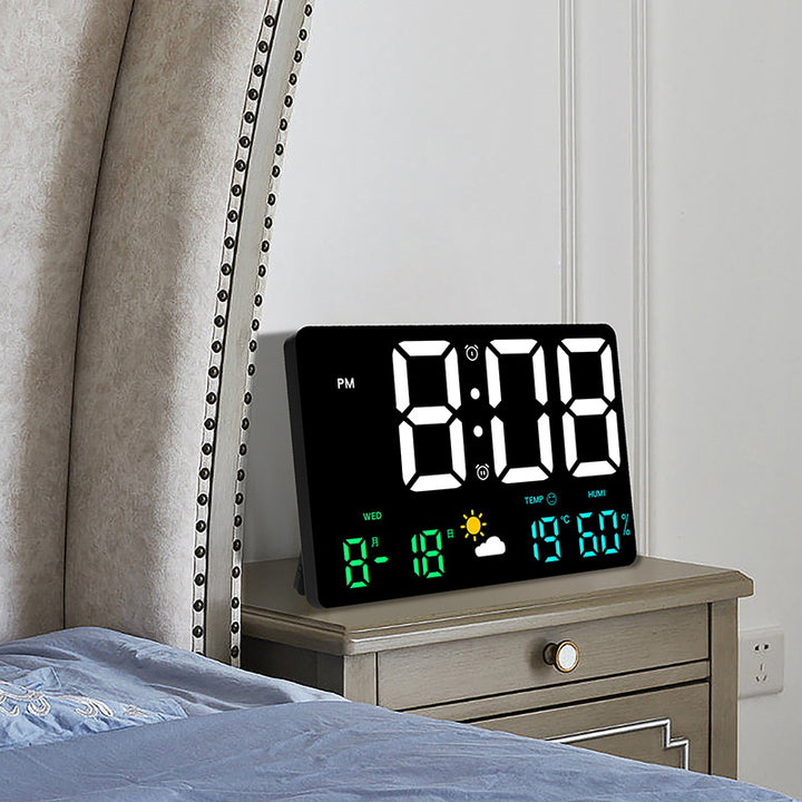 Digital wall decoration clock with temperature and humidity display Bowlift