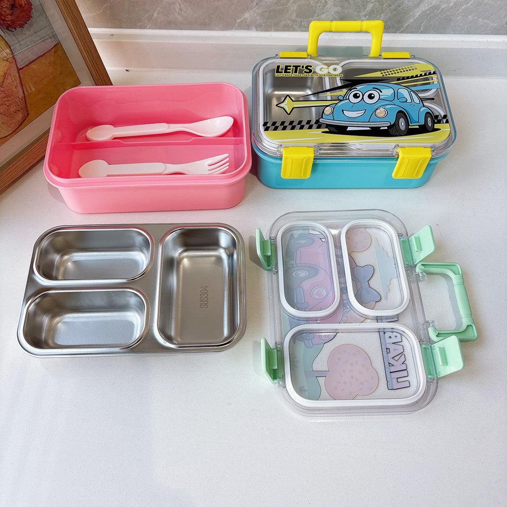Cartoon-Themed Multi-Compartment Lunch Container