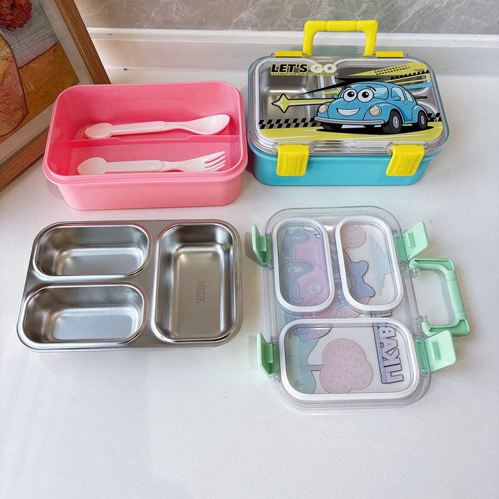 Cartoon-Themed Multi-Compartment Lunch Container