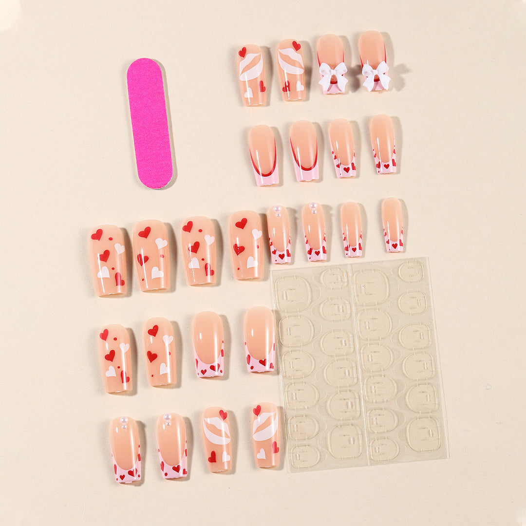 Creative 3D Heart and Bow Nail Art Extensions Bowlift