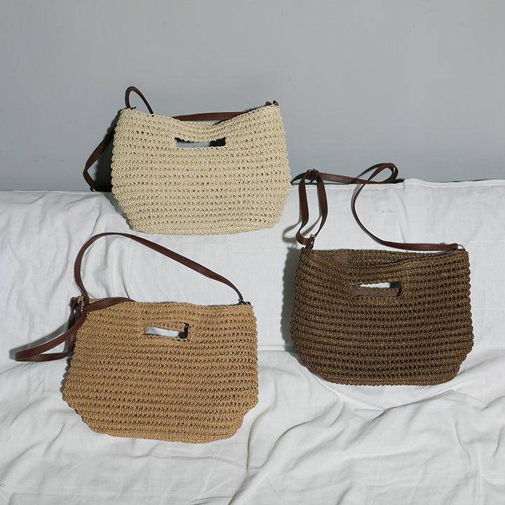 Handbag made of natural cotton with leather handle Bowlift